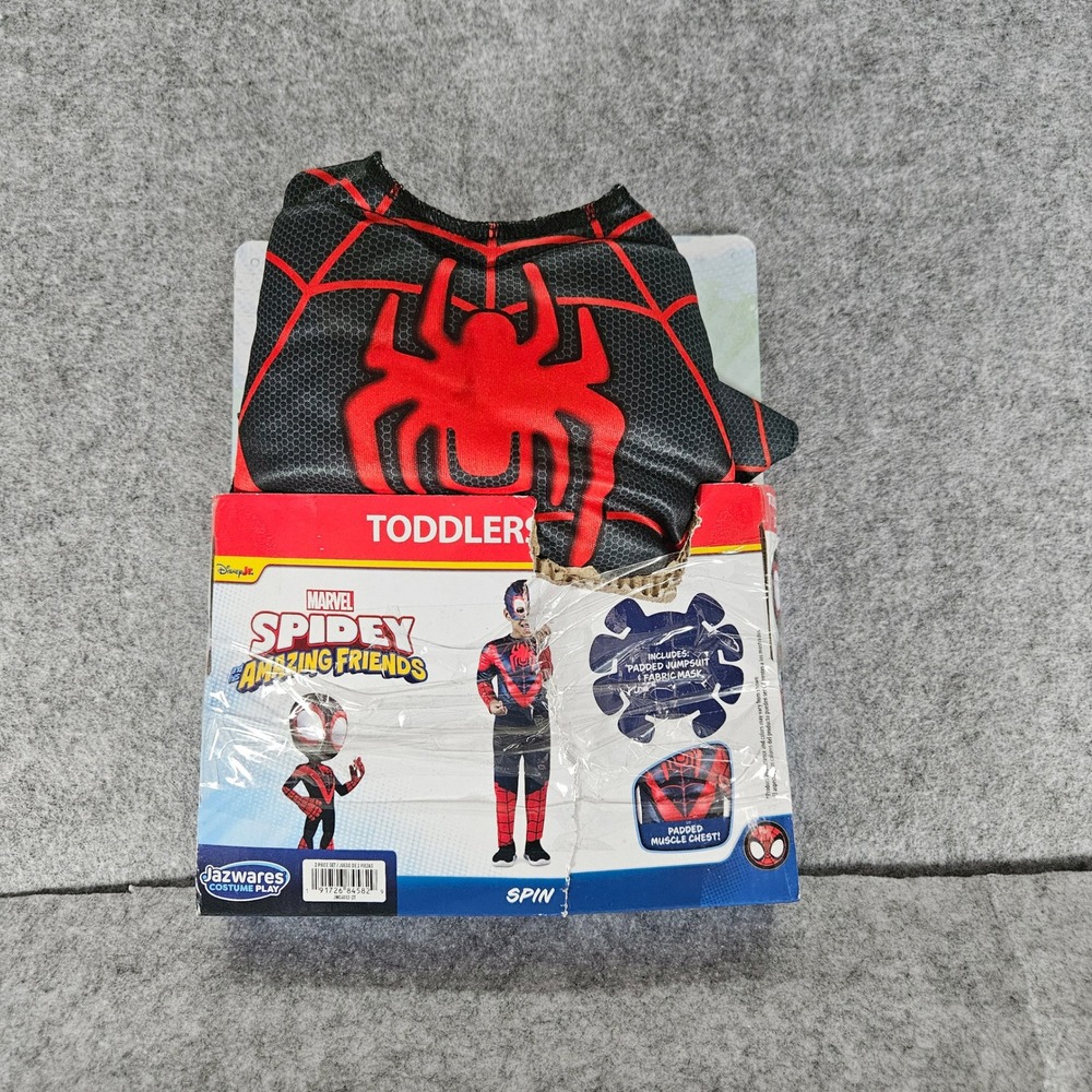 Marvel Spidey and His Amazing Friends Spin Costume Toddler 2T Padded Jumpsuit